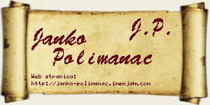 Janko Polimanac vizit kartica